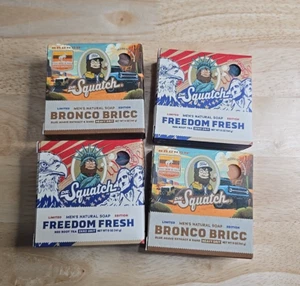 Dr Squatch Bronco Bricc & Freedom Fresh Body Soap 5oz Limited Edition 4 PK - Picture 1 of 2