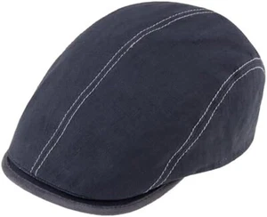 Fiebig®Gorra De Lino Flatcap Con Protección UV Azul Marino Nueva Tendencia - Bild 1 von 1