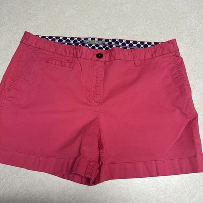 Pantalones Cortos Boden Para Mujer 12 Rosa Richmond Chino Bermudas Frente Plano Alto Elásticos Foto 1 de 3