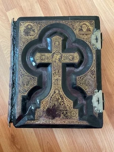 ANTIQUE 1884 HAYDOCK'S DOUAY BIBLE & RHEIMS TESTAMENT 22 kt GOLD GILDED EDGES - Bild 1 von 24