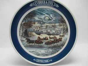 Vintage Currier & Ives Limited Edition Tin Olive Can "Central Park" Collectible - Picture 1 of 12