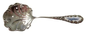 ICE CREAM Pierced ANTIQUE Sterling ENAMEL Spoon SAILBOAT Campbell-Metcalf - Picture 1 of 8