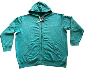 Ralph Lauren Polo Men’s 3XLT TALL Teal Yellow Pony Kangaroo Pockets Zip Hoodie - Picture 1 of 7