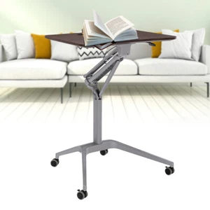 Height Adjustable Mobile Laptop Desk Rolling Table Cart Computer Stand Holder - Photo 1/7