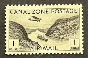 Travelstamps: 1931 Canal Zone Stamps Scott #C14, $1 Air Mail Issue Mint MOGLH - Picture 1 of 5