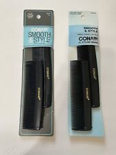2- Conair 2 Fine Thooth Pack Comb Black (2 pack)