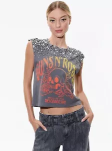ALICE + OLIVIA MICAH EMBELLECIDO RECORTADO MÚSCULO TANQUE TALLA M/L NUEVO CON ETIQUETAS - Imagen 1 de 7