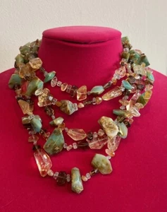 Ross Simons 4 Strand Turquoise, Quartz, Gemstone Sterling Statement Necklace - Picture 1 of 11