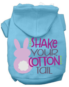 Shake Your Cotton Tail Screen Print Dog Hoodie Baby Blue S
