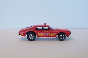 Vintage Blackwall Hot Wheels Olds 442 FIRE CHIEF Early Run FLAT RED! NM, 1976!