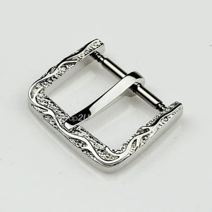 Hebilla de pasador de cierre de acero inoxidable pulido para correa de reloj de metal para mujer 14 mm - Imagen 1 de 4