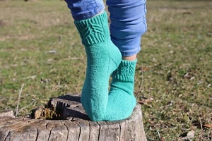 Casual Cotton Socks with Wheat Japanese Pattern - Picture 1 of 10