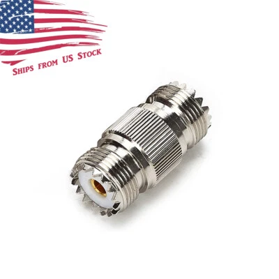 SO-239 UHF Female to Female Coupler RF Adapter Barrel Connector for PL-259 Plugs - Image 1 of 4