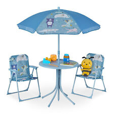 Tavolo bambini con ombrellone set con sedie da campeggio e spiaggia picnic