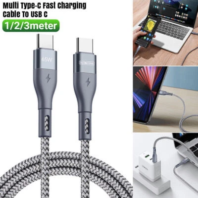 10pcs USB C To USB C Cable Fast Charging Cord Data Charger For iPhone 15 1/2/3M - Image 1 of 4