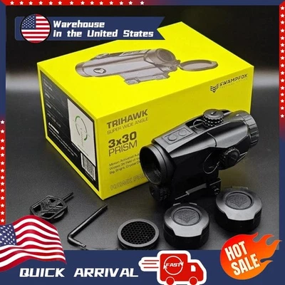 Swampfox Trihawk Super Wide Angle 3x30 Red/Green Trident MOA Prism Optic Scope - Image 1 of 4