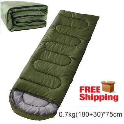 Outdoor Envelope Sleeping Bag Waterproof Warm Adult Camping Hiking Unsex - Image 1 of 4