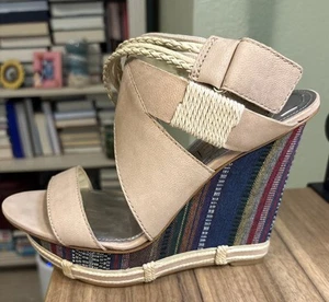 Rachel Roy 5” Wedge Sandal New Women’s Size 7.5 Stunning. Multi Colored - Picture 1 of 18