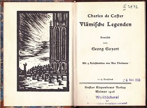 Charles de Coster "Vlämische Legenden" mit Holzschnitten bei Kiepenheuer 1916