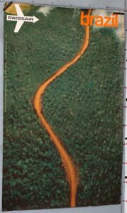AFFICHE ANCIENNE GEORG GERSTER 1979 SWISSAIR BRAZIL MATO GROSSO RAIN FOREST