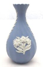 Wedgwood Jasperware 5.25 inch Vase Flowers and Vine