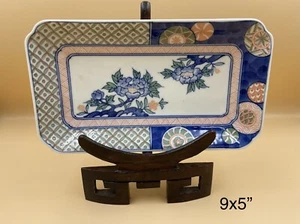Vintage Rectangular Arita Ware Porcelain Sushi Tray Dish Floral Made In Japan - Picture 1 of 12