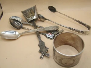 Vintage Job Lot Of Silver Plated European Collectors Spoons & Tablewares - Picture 1 of 5