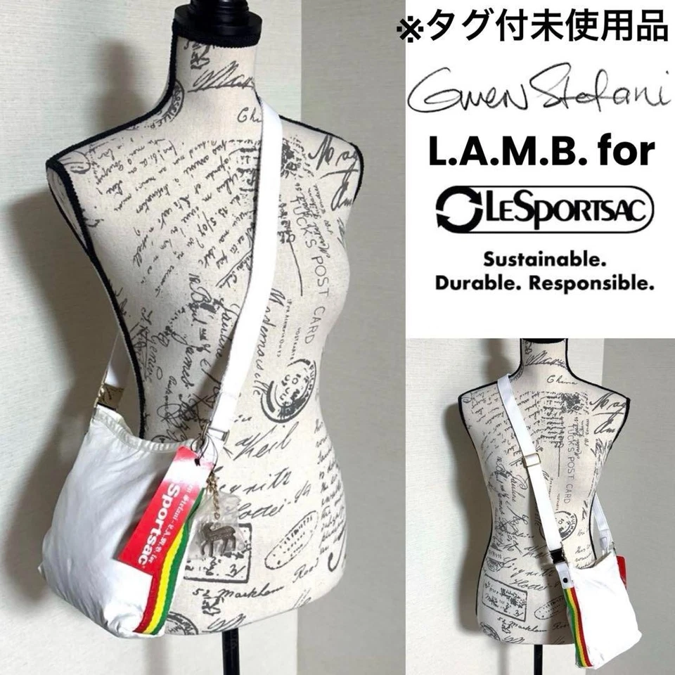 L.A.M.B Gwen Stefani LeSportsac GIRLFRIEND BAG Rasta WHITE STRIPE Crossbody