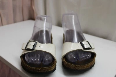 Birkenstock Madrid Pearl White Real Leather Sandals size 8 - Bild 1 von 4