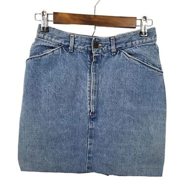 Minifalda vaquera de cintura alta tallada con volantes para mujer Foto 1 de 4