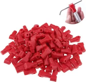100PCS Plastic Peg Hook Locks Red Security Locks Retail Anti-Theft Display 6mm - Picture 1 of 6