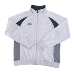 Umbro 2000s Herren Vintage Full Zip Jacke Größe Small Weiß Training Track Top S - Bild 1 von 12