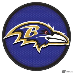 amscan Baltimore Ravens Football Party 9IN Round Paper Dinner Plates, 8 CT, P... - Picture 1 of 1