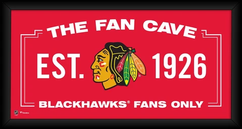 Chicago Blackhawks Framed 10" x 20" Fan Cave Collage Cover