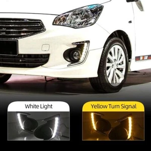 LED Daytime Running Lights Turn Indicator Fog Lamp Bumper For Mitsubishi Attrage - Imagen 1 de 14
