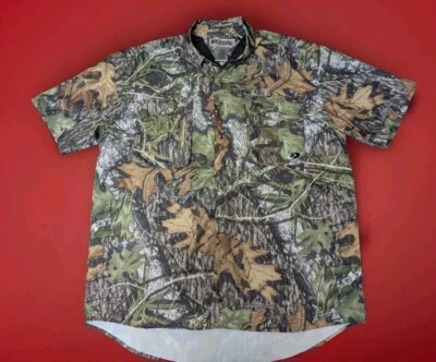 Russell Mossy Oak Hunting Shirt Mens XL Vented Camo Treklite Fishing Pockets - Image 1 of 4