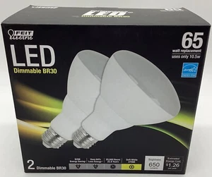FEIT LED DIMMABLE BR30 FLOOD LIGHT 65W REPLACEMENT 10.5 WATTS 2-PACK - Picture 1 of 8