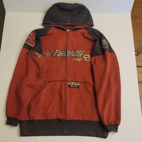 Chase Nascar Dale Jr Budweiser Racing Full Zip-Up Hoodie Sweatshirt Mens Size XL Cover