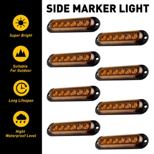 8x 6LED Smoked Side Marker Indicators Light Truck Trailer Boat Clearance 12/24V - Picture 1 of 14