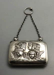 Edwardian Reynolds Angels Silver Purse Henry Matthews 1904 ILZX - Picture 1 of 5