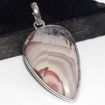 925 Silver Plated Porcelain Jasper Pendant Jewelry Size 2.2" GW - Image 1 of 3