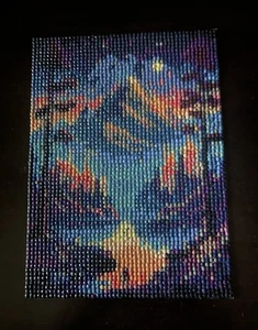 Night Time Mountain Range Diamond Art 7.4” x 5.3” Completed Collectible - Picture 1 of 4