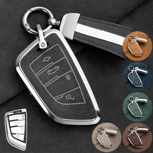 Zinc Alloy Suede Leather Car Key Case Cover For BMW 4 5 6 7 F15 X2 X4 X5 X6 X5M - Picture 1 of 18