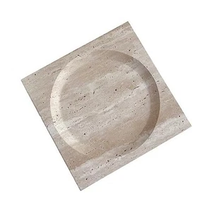 Travertine Natural Marble Storage Vanity Tray, Cosmetic Jewelry Tray, Kitchen  - Picture 1 of 8