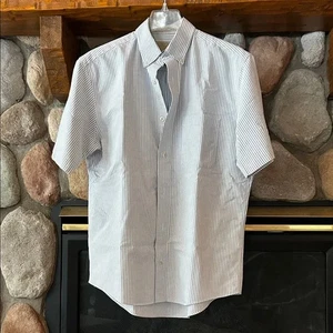 Cabela's Men's Blue Striped Short Sleeve Button Down Shirt, Size M - Picture 1 of 10