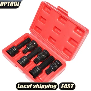 US 6pc 1/2" DR Impact Star Torx Bit Socket Set T55 T60 T70 T80 T90 T100 M14 - Picture 1 of 22