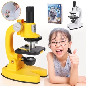 Kit de microscopio biológico de juguete para niños Science aumento de 100X-1200X - Imagen 1 de 25