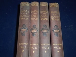 1894 GREAT MEN AND FAMOUS WOMEN COMPLETE VOLUME SET OF 4 - SELMAR HESS - KD 1005 - Picture 1 of 12