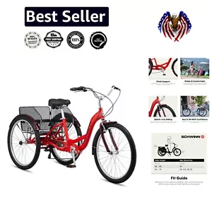 Comfortable 7-Speed Adult Tricycle with Folding Basket & 26-Inch Wheels - Picture 1 of 9