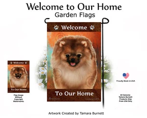 Welcome Garden Flag - Sable Pomeranian 111E - Picture 1 of 1